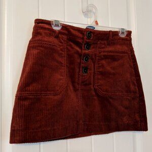 Zara Corduroy Burnt Orange Skirt